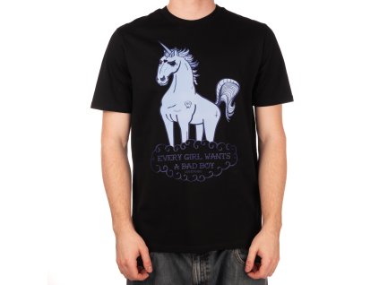 KUK 0817 pánské tricko bad boy unicorn jednorožec
