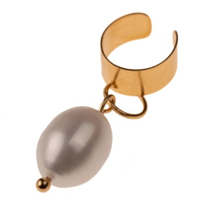 zausnice earcuff s perlou pozlacena chirurgicka ocel lovemusic KUK 3026