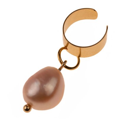 zausnice earcuff s perlou pozlacena chirurgicka ocel lovemusic KUK 3024