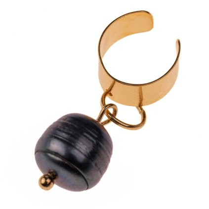 zausnice earcuff s perlou pozlacena chirurgicka ocel lovemusic KUK 3022